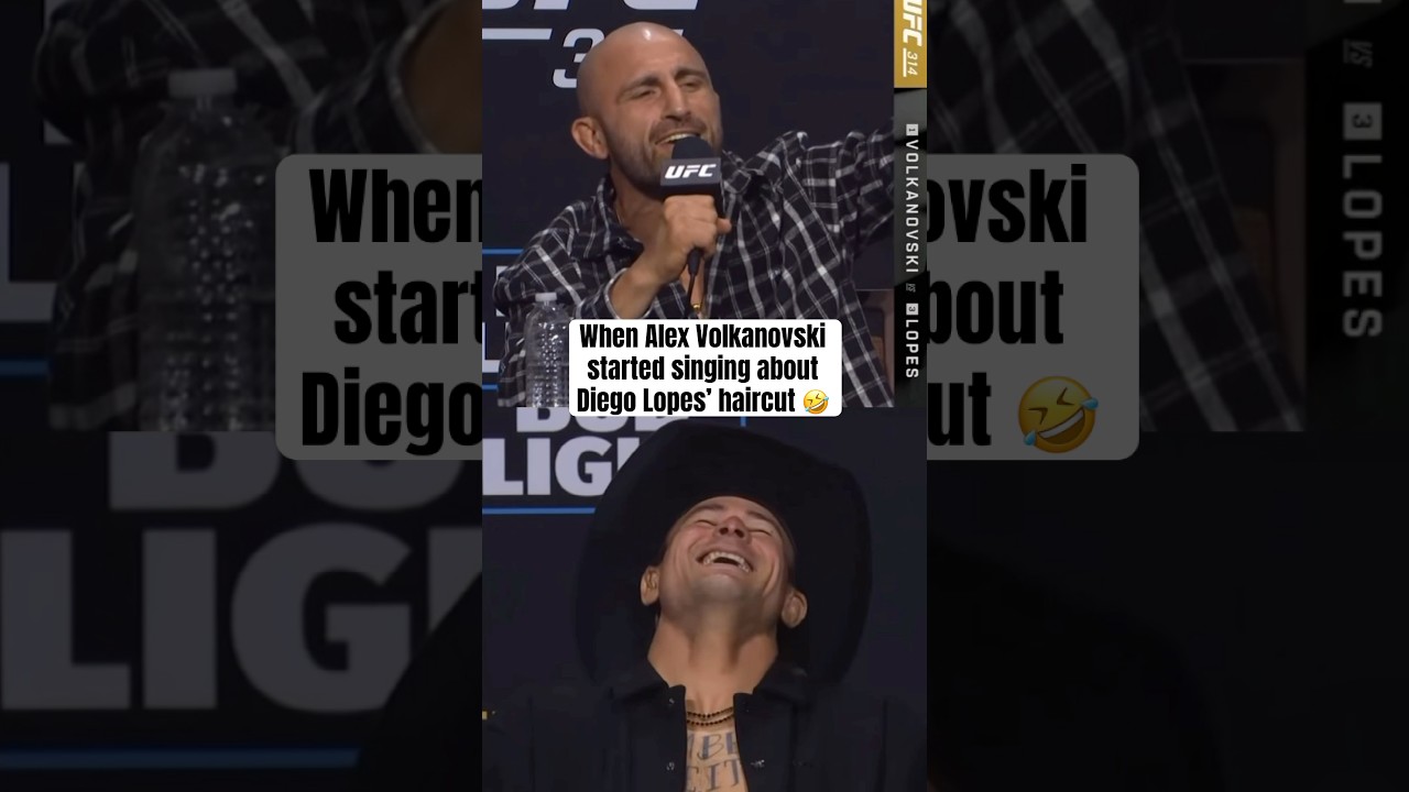 Volk serenaded Diego Lopes 😅 (via @ufc)