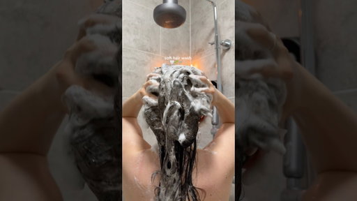 asmr soft uk hair wash sounds 🤍🌱🚿🫧 #asmr #asmrsounds #softhair #haircareroutine #hairwashday