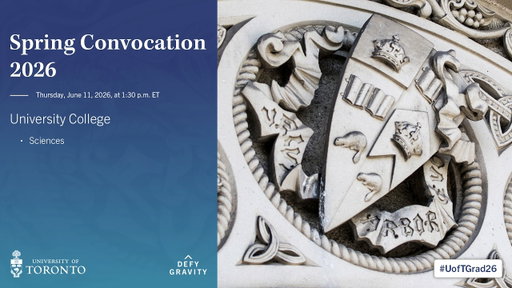 University College (Sciences) Spring 2026 Convocation