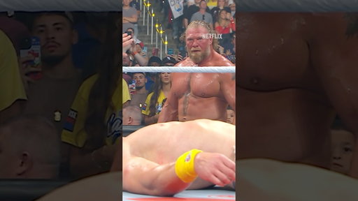 Brock Lesnar attacked the ref after defeating John Cena 😱