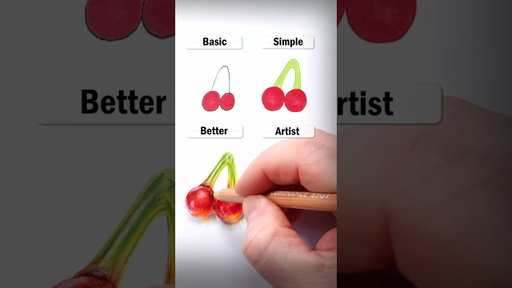 Draw Cherries! #art #drawing #shorts #cherry #egg #howtodraw #easydraw