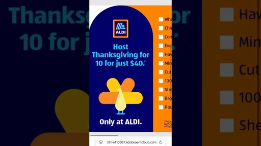 🗣$40 Thanksgiving Meal - Feeds 10 😱 #explorepage #aldi #aldihaul #thanksgiving #foodie #influencer