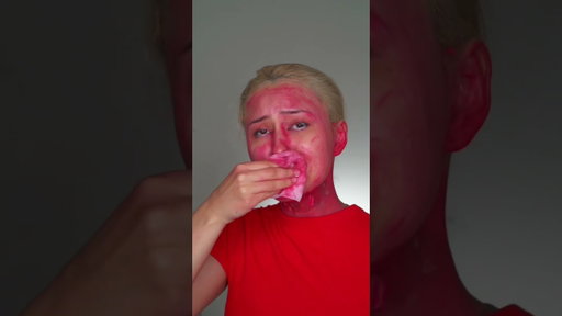 Strawberry removal 🍓😂 #makeup #fruit #fruitmakeup #fyp #beautytok