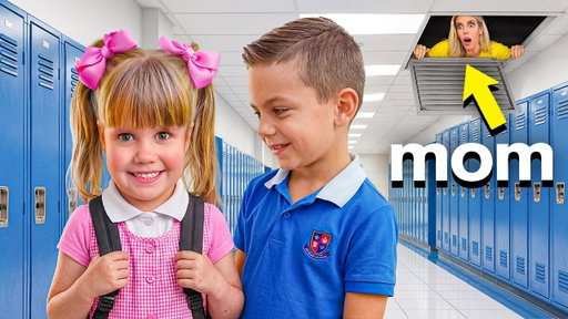 Mom Secretly Hides in Daughter's School