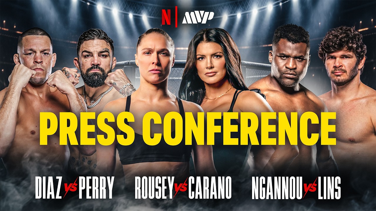 MVP & Netflix: Rousey vs Carano - NYC Press Conference w/ Diaz, Perry, Ngannou, & Lins