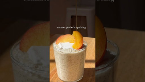 summer peach chia pudding recipe 🍑 #healthyrecipes #chiapuddingrecipe #veganrecipes #healthyfood