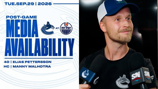Elias Pettersson & Head Coach Manny Malhotra Postgame Media | Canucks at Oilers (Sep 29 2026)