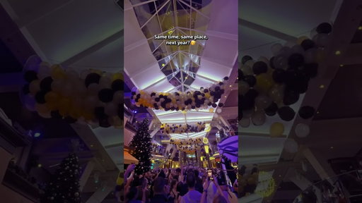We’ll take a balloon drop over a ball drop any day 🎈#newyear #cruise #cruiseship #familytrip