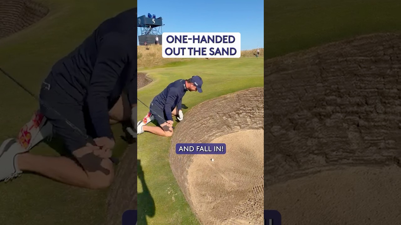 UNBELIEVABLE one-handed bunker shot 🤯