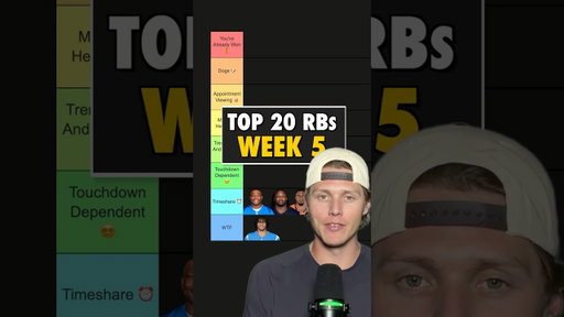Top 20 RBs For Week 5 - Fantasy Football