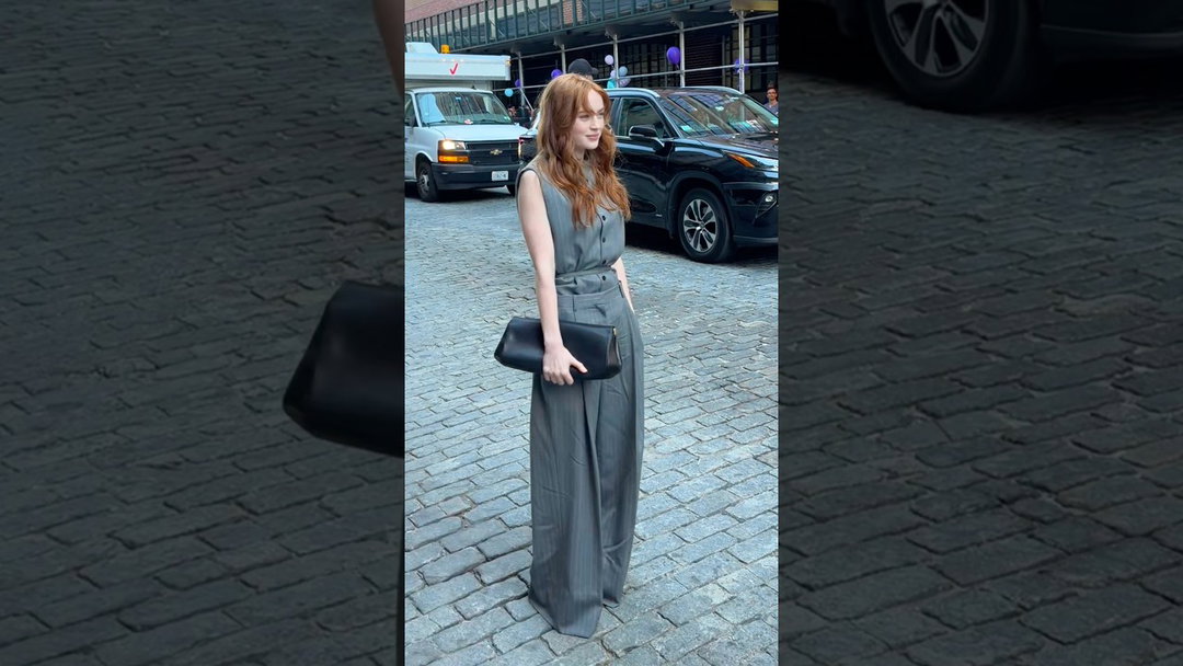Feeling Sadie Sink in grey at the Calvin Klein Collection Spring 2027 runway show by Veronica Leoni.