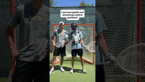 Lacrosse goalie and attackmen switch positions #short