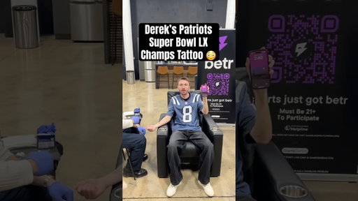 Derek got a Patriots Super Bowl LX Champions tattoo before the game 😭 #superbowl #patriots