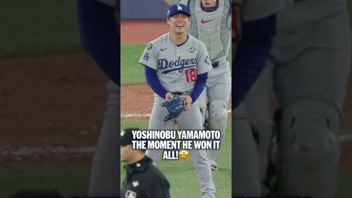 Yoshinobu Yamamoto's reaction once it was over 🤩