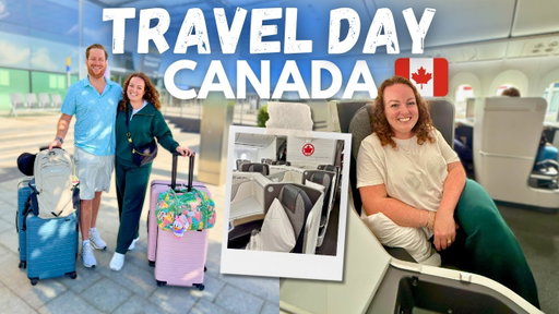 TRAVEL DAY VLOG ✈️ Flying Air Canada Business Class 🇨🇦 London to Montreal & Calgary Flight Review