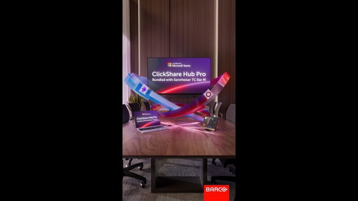 ClickShare wireless room system bundles Certified for Microsoft Teams with Sennheiser