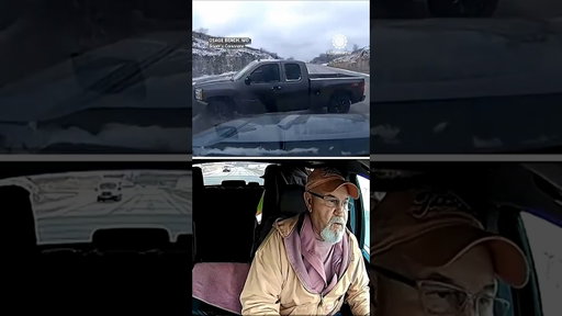 Close Call! Driver Narrowly Avoids Crash With Out-Of-Control Truck on Snowy Highway
