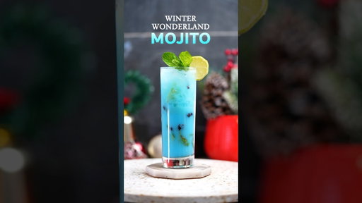 Winter Wonderland Mojito 🌀💙🥶 #winterdrinks #cocktail #bartenderdrinks #bartender #cocktail
