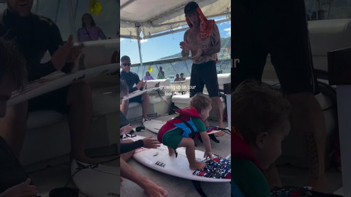 @JackRobinson72 + wife Julia Muniz's grom is already gearing up to joining his pops in the water