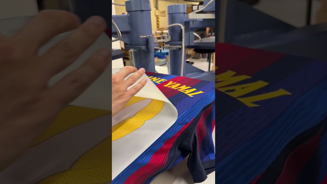 The first shirt. The first name. Lamine Yamal. #shorts #fcbarcelona #LamineYamal
