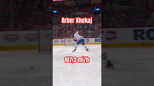 Arber Xhekaj hits a 107.3 mph slap shot 🔥 #NHL #Shorts