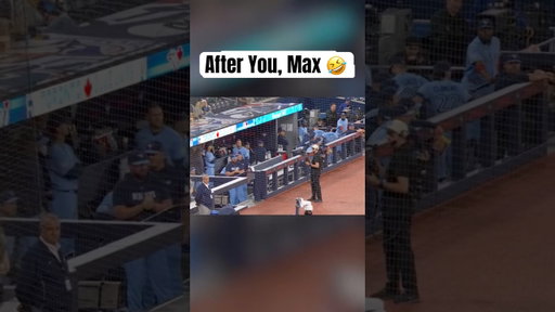 Vladimir Guerrero Jr. made sure to let Max Scherzer take the field first 😆 #Toronto #BlueJays