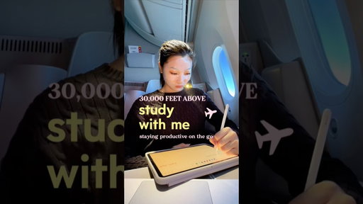 Study With Me on the Plane 🌟✈️ #vlog #productivity #studywithme #studytips #college