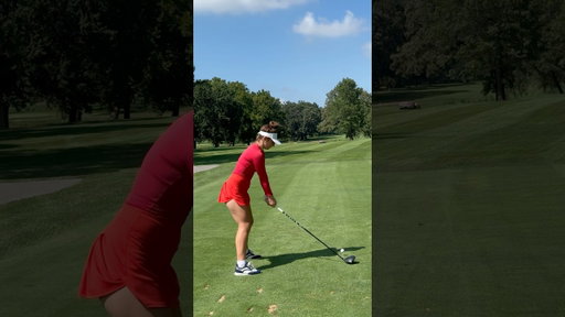 Fade with driver to stay just short of the hazard.. had to take some off of it ❤️ #golf #golfswing