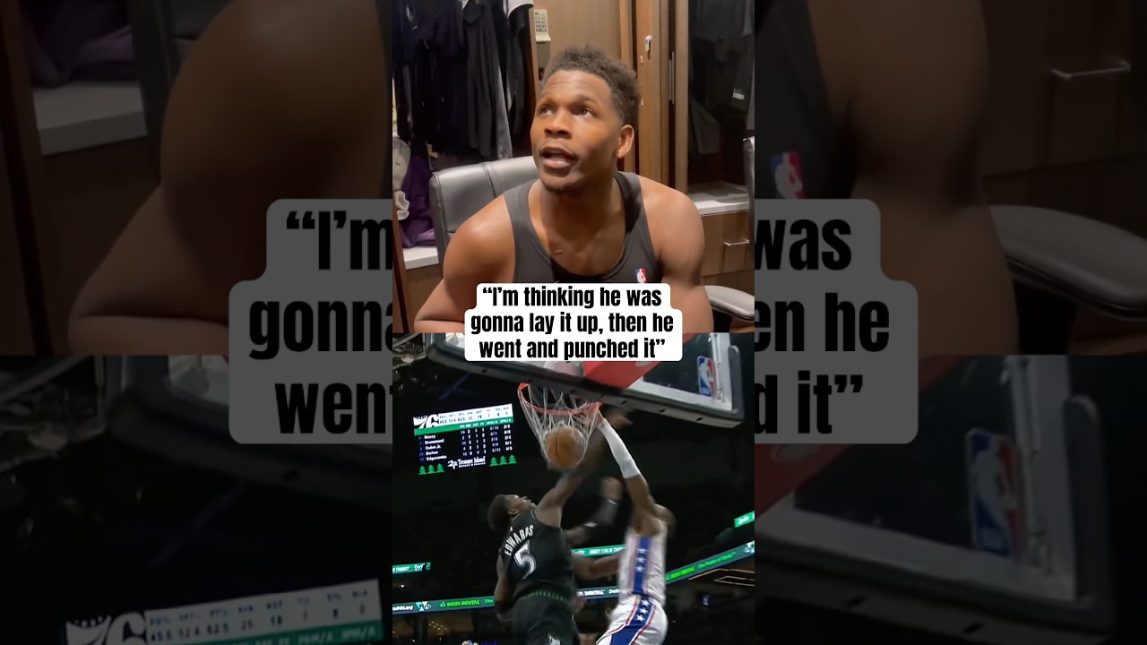 Ant on getting dunked on by Maxey 😭