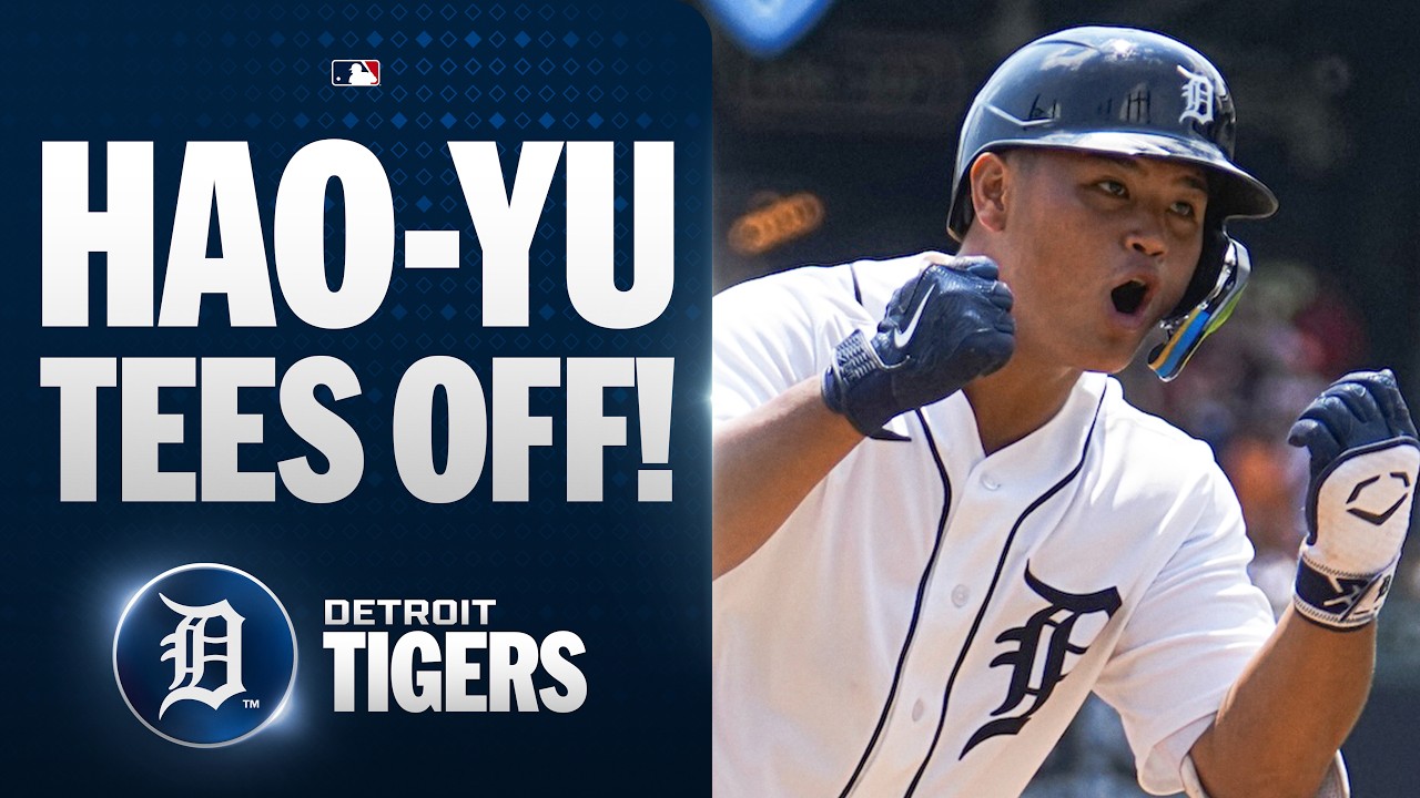Hao-Yu Lee goes UP to reach a pitch and gives the Tigers the lead! 😮 (6th homer of the year!)