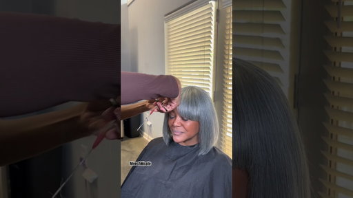 Customizing another TEMU bob wig for my mom. #fyp #wigs #saltandpepperhair #bobcut