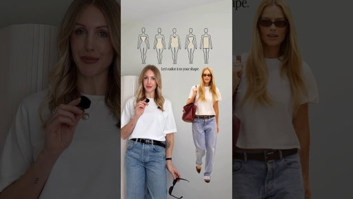 The best jeans and white t-shirt for your body shape inspired by this Margot Robbie outfit 🤍 #jeans