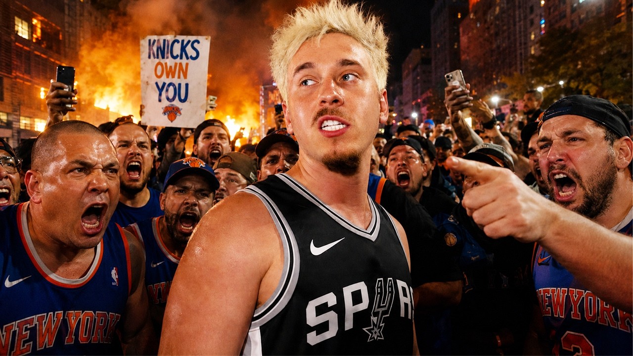 Wearing a Spurs Jersey in New York!