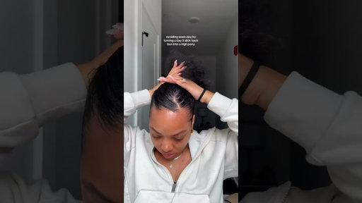 Atp, I’m doing anything but wash my hair🙃 #slickback #slickbackponytail #highponytailhairstyle
