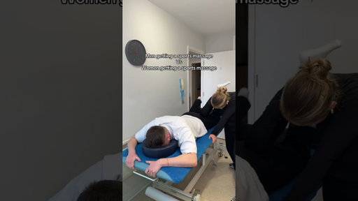 Men vs women during a sports massage 😅