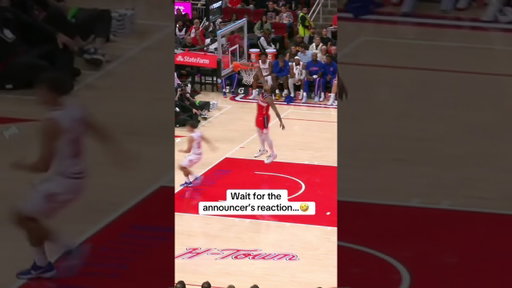Wait until the end for the announcer's reaction to Cam's dunk 🤣 #highlights #nba #sportshorts