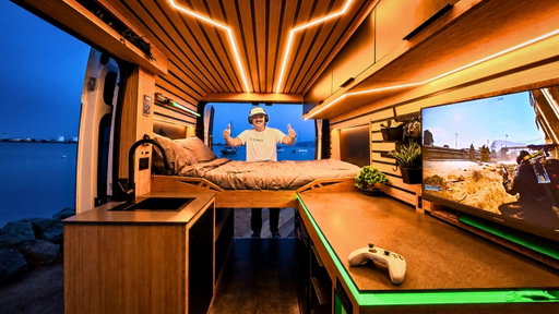 First Night Sleeping in my New GAMING VAN