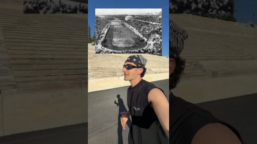 Running in an accent stadium Panathenaic Stadium