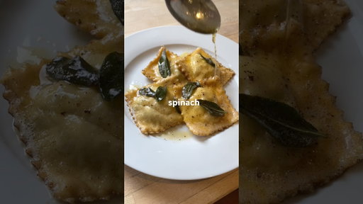 Spinach & Ricotta Ravioli in Burnt Sage Butter 🍋🧈