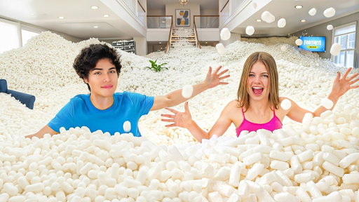 I FILLED MY ENTIRE HOUSE WITH PACKING PEANUTS!!