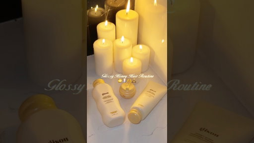 Glossy honey hair routine 🍯✨🧸🦢 #gisou #glossyhair #showerroutine