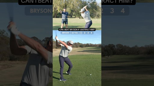 Can I beat @brysondechambeau if I distract him?? #golf #shorts horts