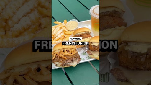 Our French Onion menu, featuring garlic parm aioli and our new Onion Rings, is in Shacks now!
