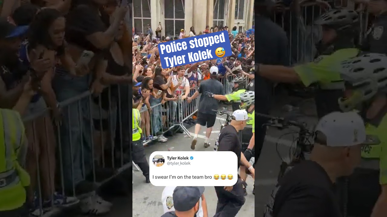 Cops thought Tyler Kolek was a fan 😭 (via ByKimberleyA/X)