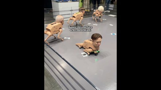 Beeple’s robot zoo causing a scene at Art Basel Miami