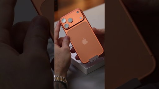 Unboxing the iPhone 17 Pro Max in Cosmic Orange 🧡 #shorts