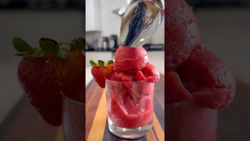 Homemade Strawberry Sorbet 🍓🍨 #food #foodie #shorts