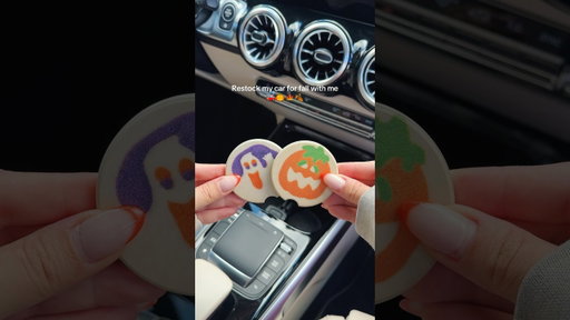 asmr fall car restock🚗🎃🍁 #asmr #car #amazon #aesthetic #satisfying #halloween #shorts #viral