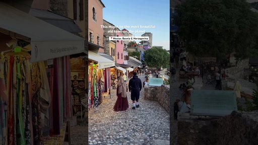 Is this the most beautiful old town in the world?! 😮 #mostar #bosniaandherzegovina #fairytale
