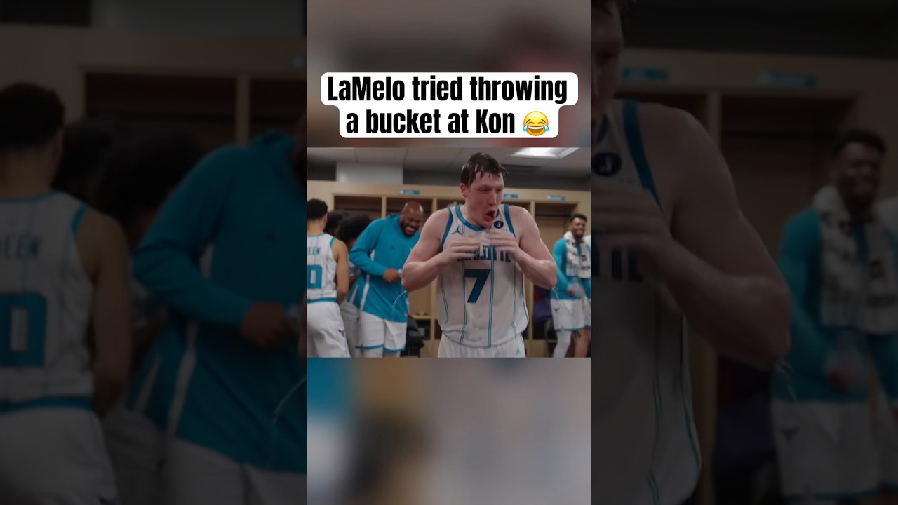 LaMelo tossed a mop bucket 😭 (via @hornets)